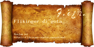 Flikinger Ágota névjegykártya